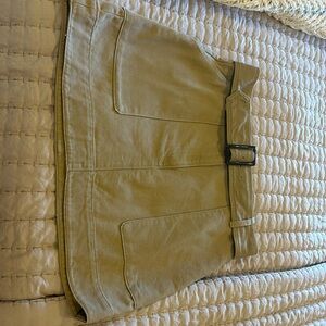 Banana Republic Factory Mini Skirt Belted Utility Pockets Khaki Tan Size 14